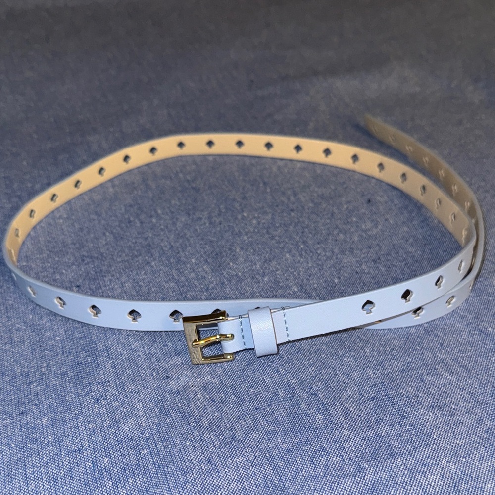 Kate Spade Light Blue Belt with Gold Buckle